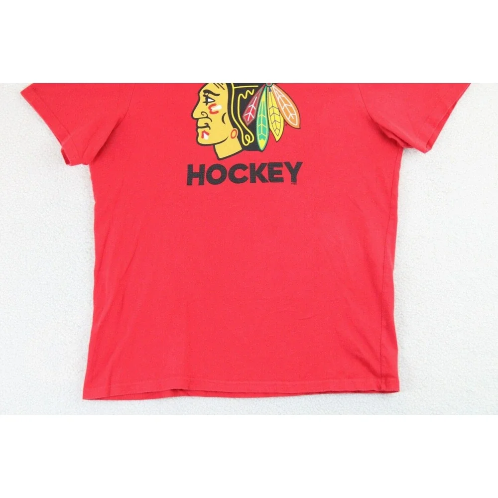 Adidas Chicago Blackhawks Hockey Graphic‎ T Shirt Mens Large Red NHL